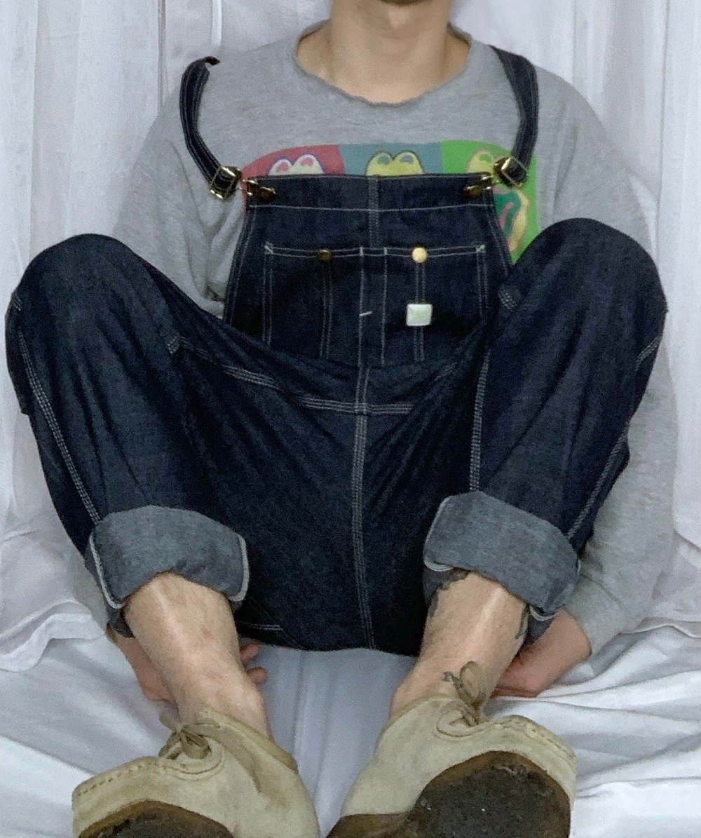 H&M X LEE 남성 인디고 데님 오버롤 멜빵 바지 상품 상세 크로켓