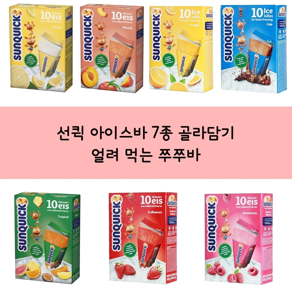 선퀵 아이스바 얼려먹는 쭈쭈바 아이스크림 10개입 7종 골라담기