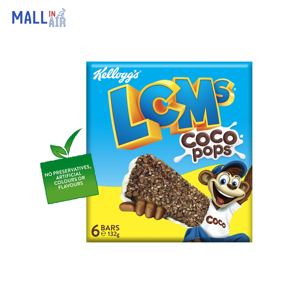 호주 켈로그 Kellogg's LCM 코코팝 초코 시리얼 뻥튀기 바 6개입 Choc Rice Puff bar 상품 상세 크로켓