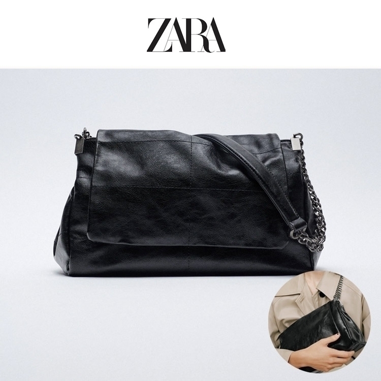 인기🔥 자라 락 플랩 숄더백 블랙 (재입고) Rock style flap shoulder bag 상품 상세 크로켓