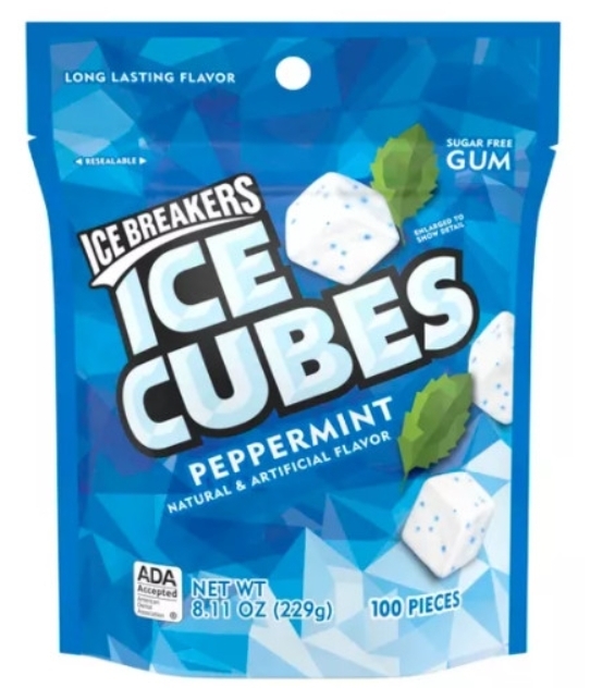 무설탕 아이스브레이커스 아이스큐브 페퍼민트껌 100개입 상품 상세 크로켓
