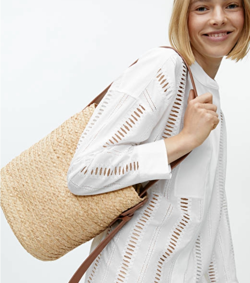 아르켓 ARKET 밀짚 버킷 토트 Straw bucket tote bag